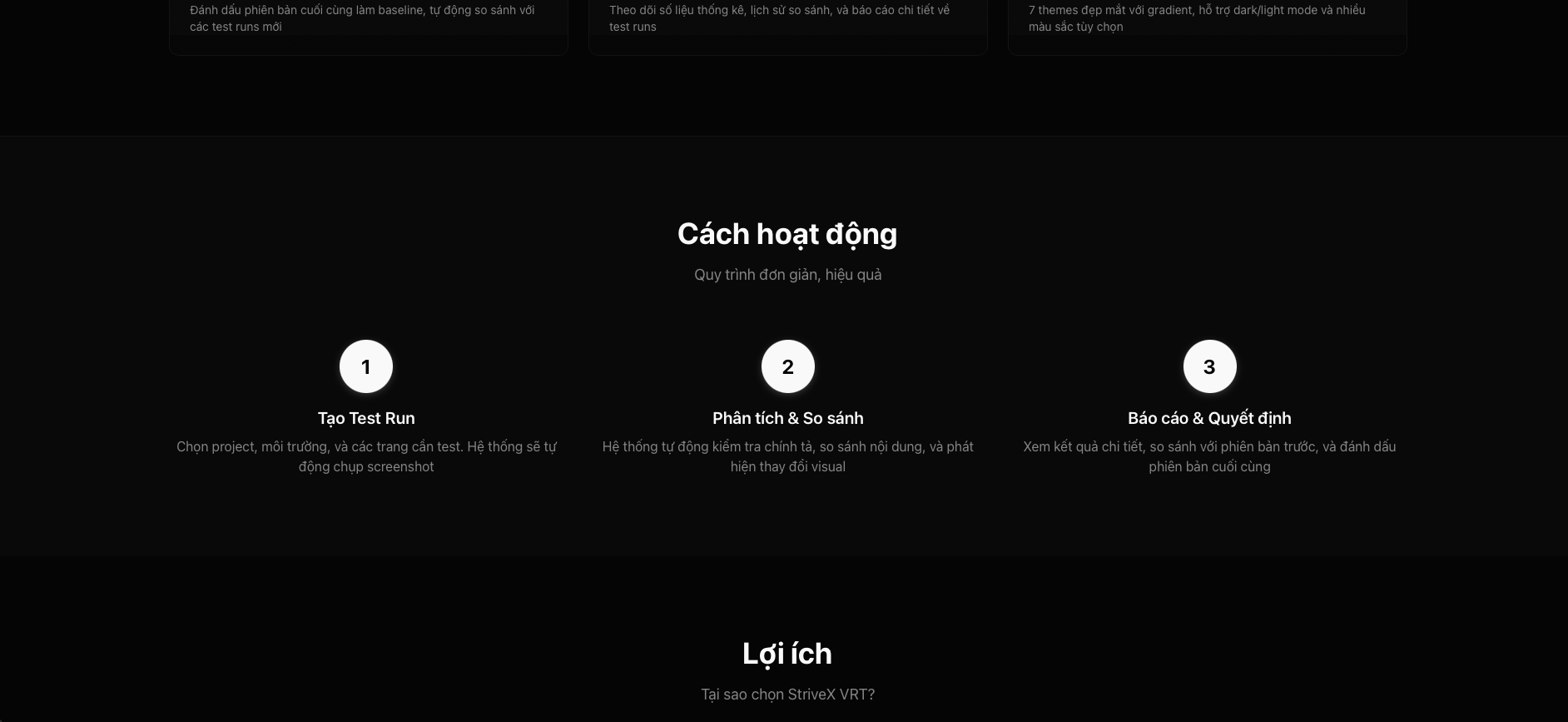 StriveX VRT - Automated Visual Testing - Feature preview 3