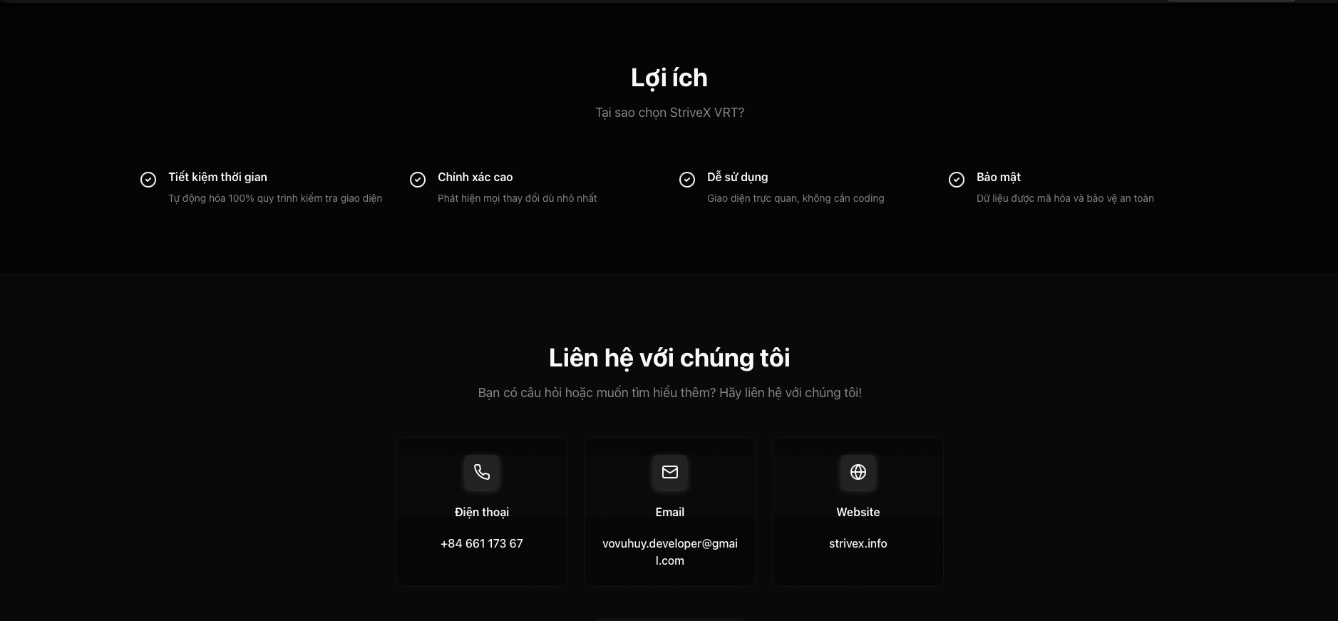 StriveX VRT - Automated Visual Testing - Feature preview 4